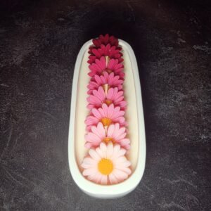 Baguette Blanche Marguerites Roses