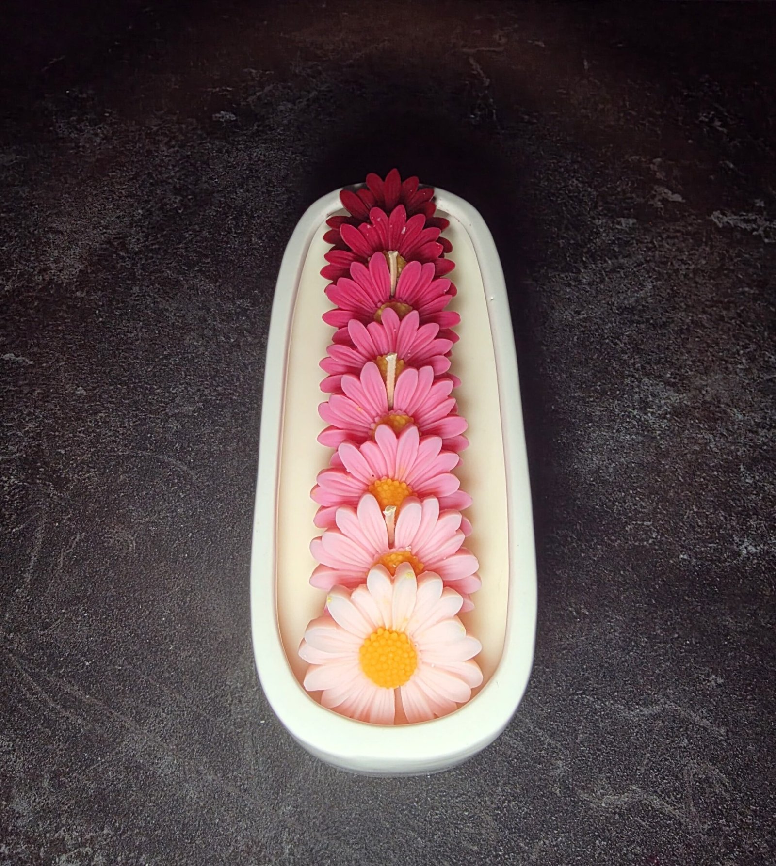 Baguette Blanche Marguerites Roses